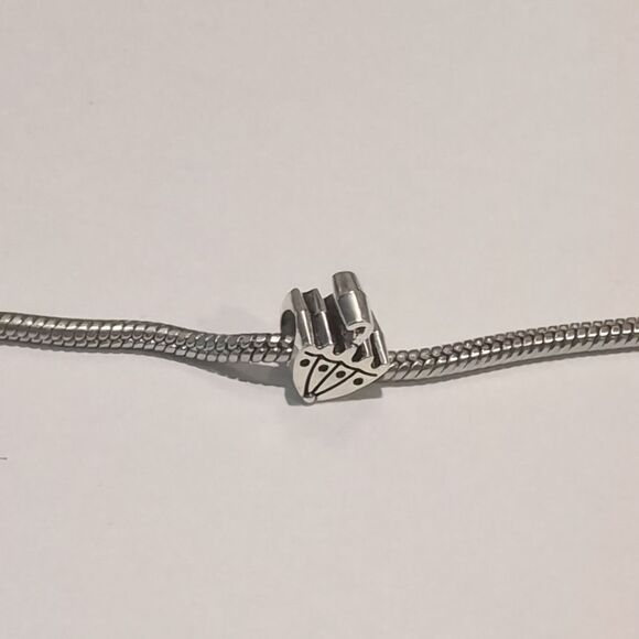 Silver Umbrella Charm for Pandora Style Bracelet - Picture 4 of 5